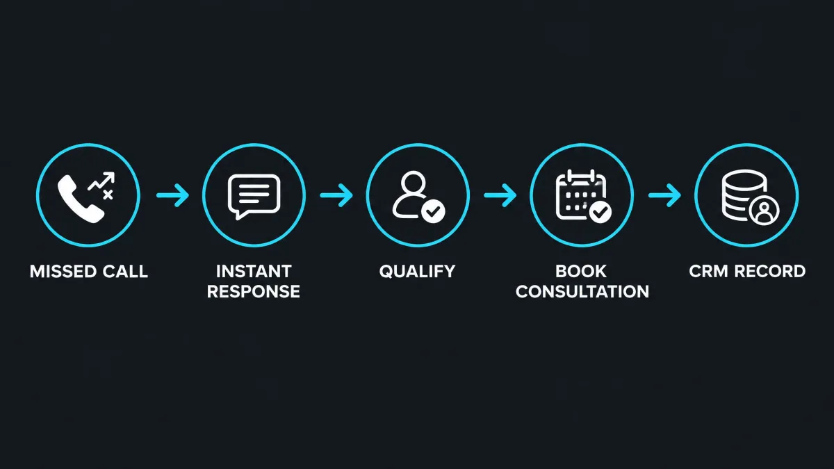 Med spa missed-call recovery workflow from inquiry to consultation